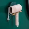 Lightweight luxury hair dryer storage rack without drilling, foldable hair dryer tube storage rack, bathroom hair dryer rack Application Scenario